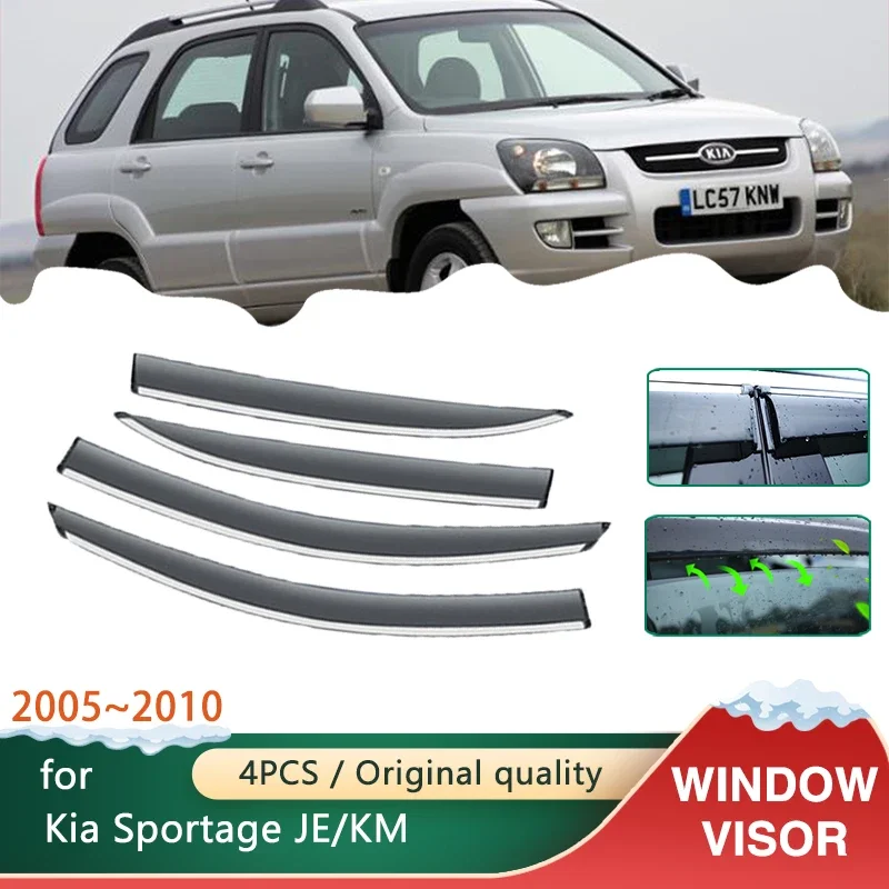 

Car Side Windows Visors for Kia Sportage 2 JE KM 2005~2010 Accessories Awnings Sun Rain Smoke Shades Guard Deflector 2006 2008