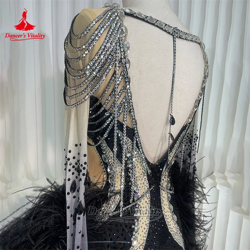 International Championship Ballroom Dance Luxurious AB Stones Graceful Dresses Customized Dancer's Vitality Adult Waltz Outfit