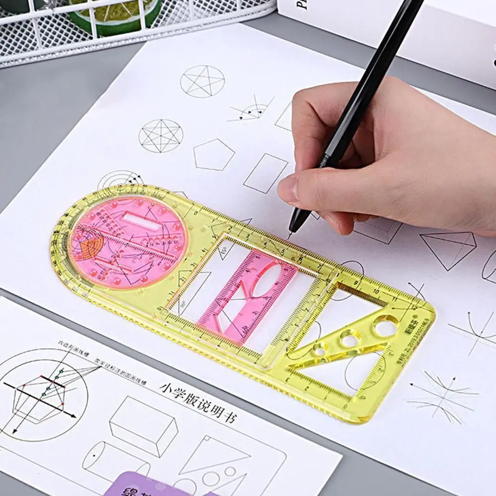 Disegno di attività righello geometrico righello triangolare bussola goniometro Set strumento di misurazione