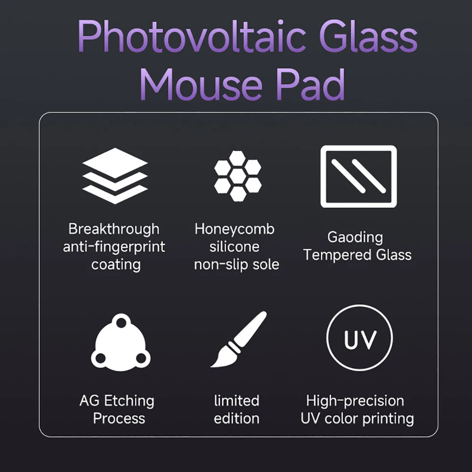 Darmoshark Glass Mouse Pad 500x500mm XL