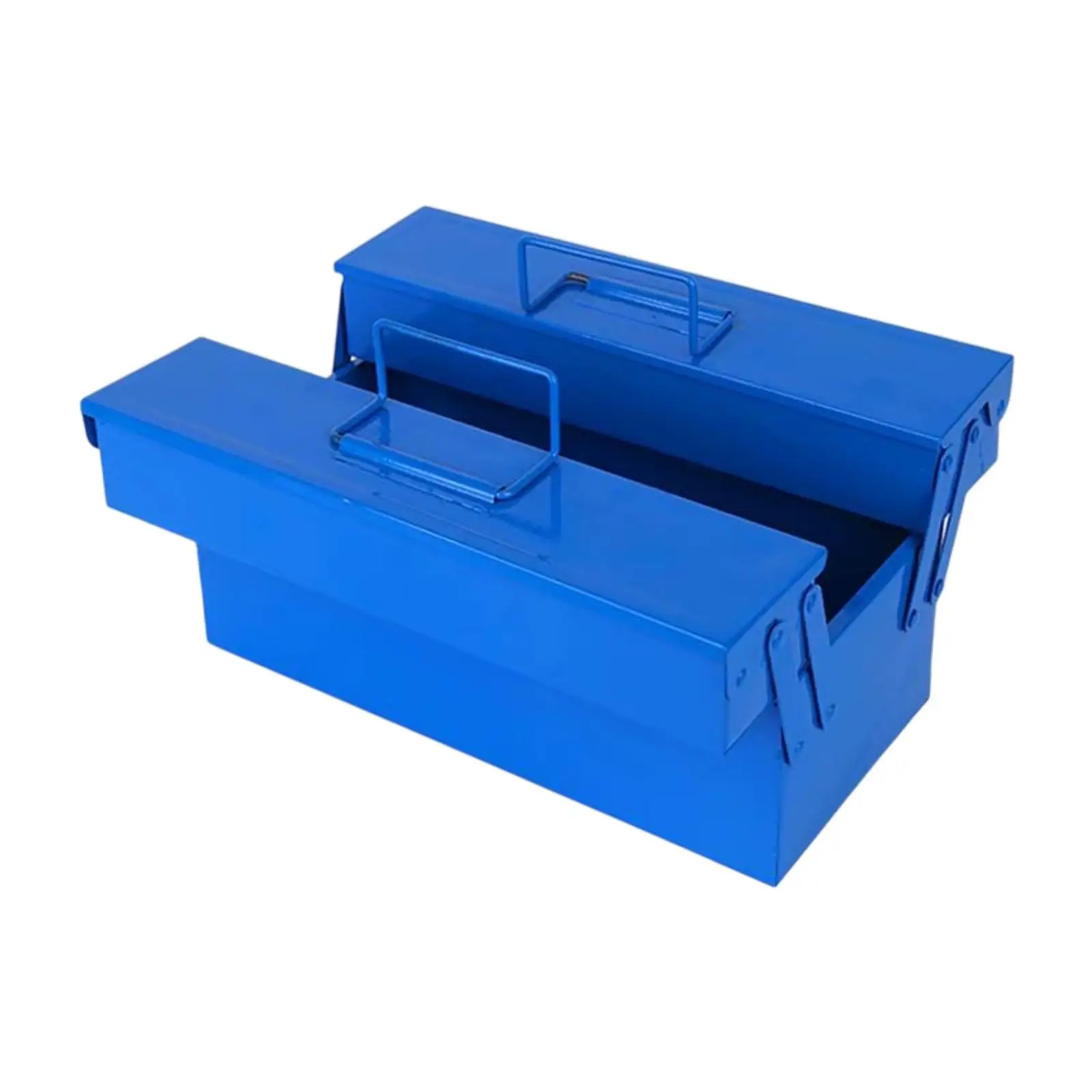 Metal Tool Box Multifunction Household Container Heavy Duty Organization with Handle Carrying Case Double Layer Tool Storage Box