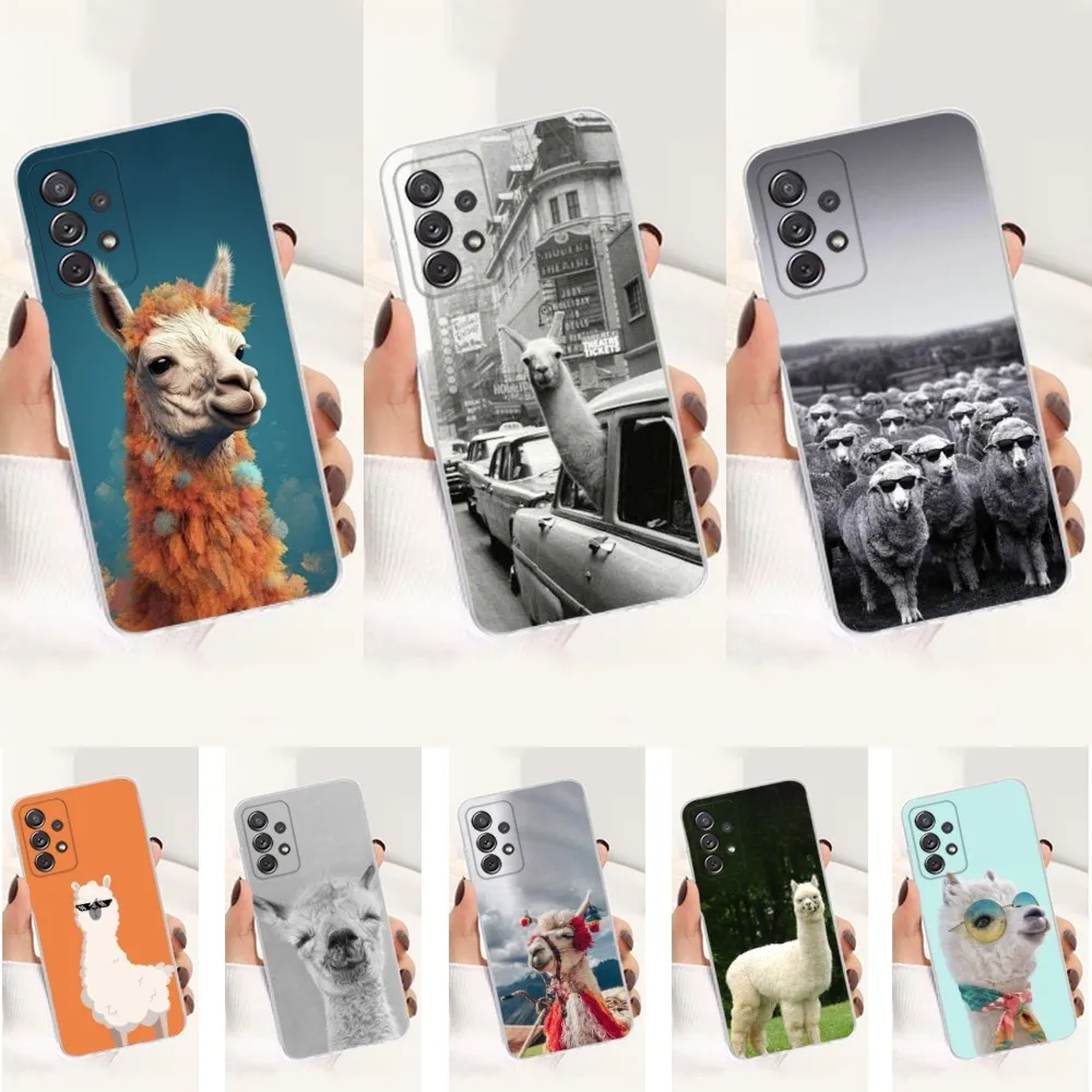 Lama Llama Alpaca Phone Case For Samsung S30,S23,S21,S22,S20,Ultra,FE,Lite, S10,S9,S8,PIus,Transparent, Silicone Case