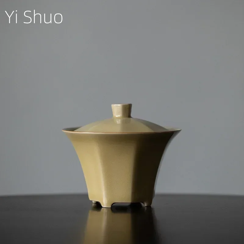 

Ding Ware Huang Bafang Egg-Shell Porcelain Cover Teacup Single Ceramic Tea Set Tea Bowl High-End Kung Fu Tea Brewing Gaiwan