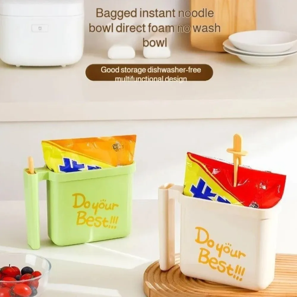 Portable Lazy No Wash Instant Noodle Bowl Multifunctional High-temperature Resistant Instant Noodle Container with Fork