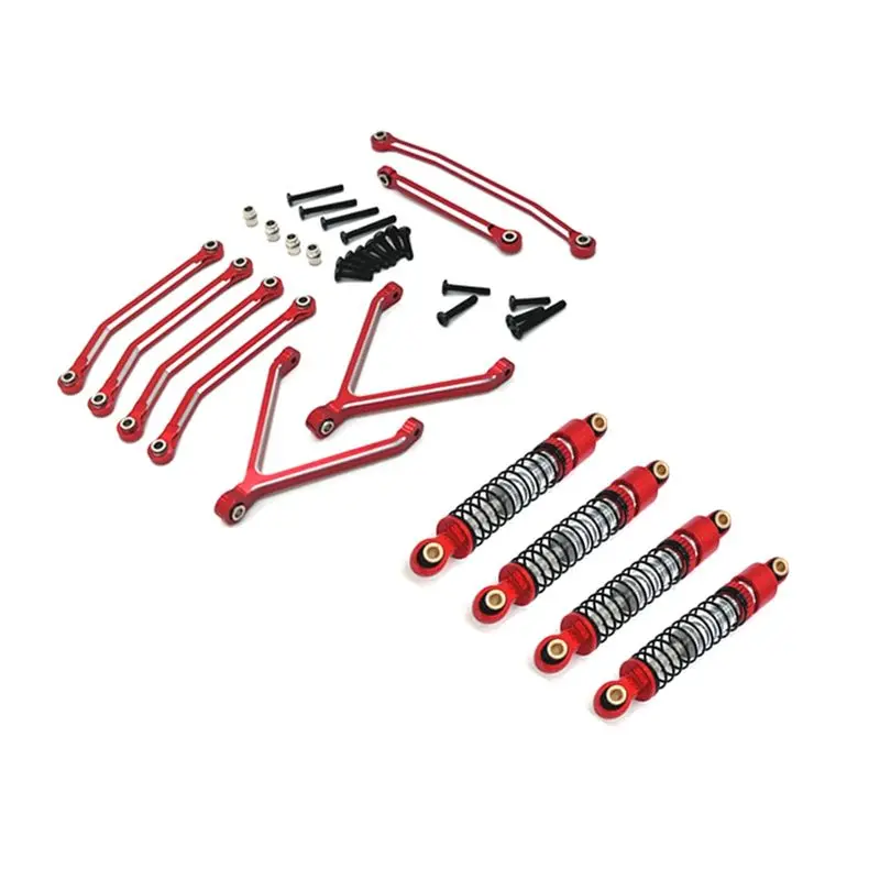 AS96-RC Car Upgrade Pull Rod Oil Pressure Shock Absorber Kit For FMS 1/24 FCX24 RC Car Upgrade Accessories Red