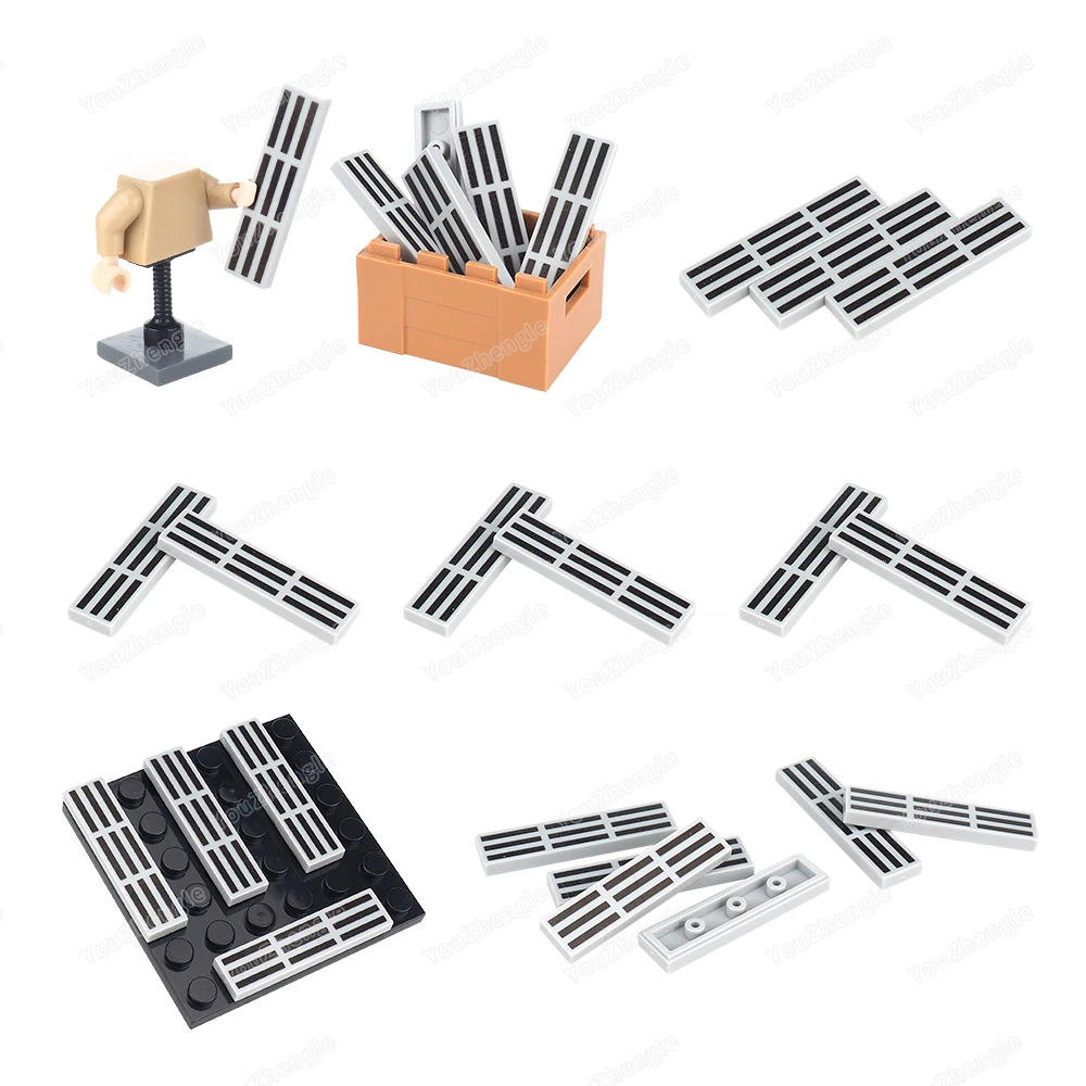2431 خطوط مصبغة سوداء نمط بنة 1x4 البلاط المطبوعة MOC أرقام العسكرية مطابقة الملحقات المشهد نموذج دمى هدايا