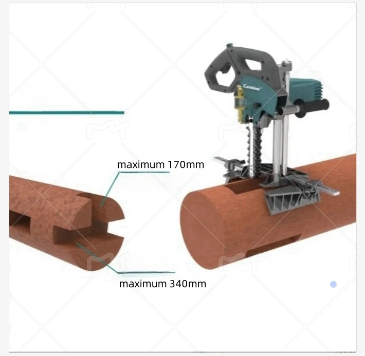 Portable 27 Woodworking Drill Machine Square Hole & Mortise Machine With Chain Saw For Wood Boring Tasks