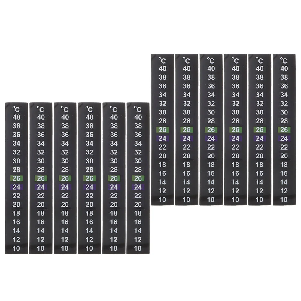 

12 Pcs Fish Tank Temperature Sticker Nail Stickers Aquarium Thermometer Strips on Liquid Crystal Digital for