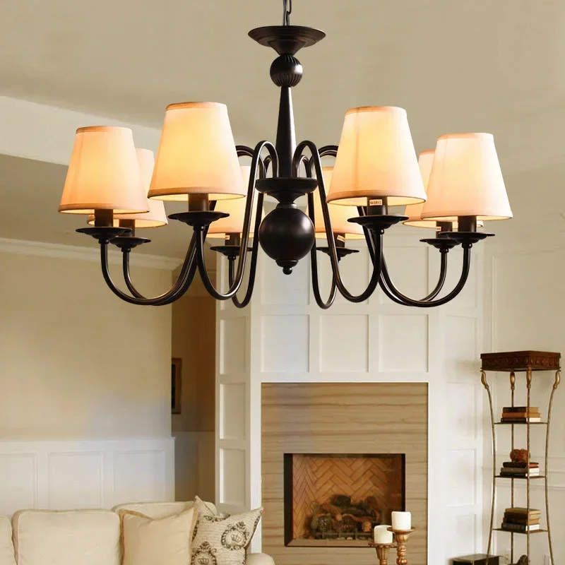 Christmas European Fashion Vintage Chandelier Ceiling Lamp 6/8 Candle Lights Lighting Fixtures Iron