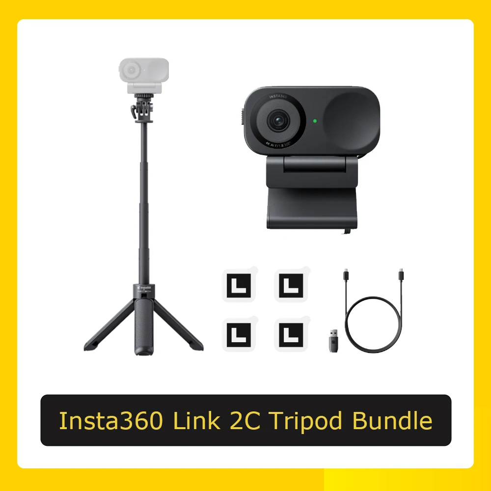 Imagem -02 - Pacote de Tripé Insta360 Link 2c Suporte Hdr Foco Automático Webcam 4k ai para pc Mac Chamadas de Vídeo Jogos Streaming Educação On-line