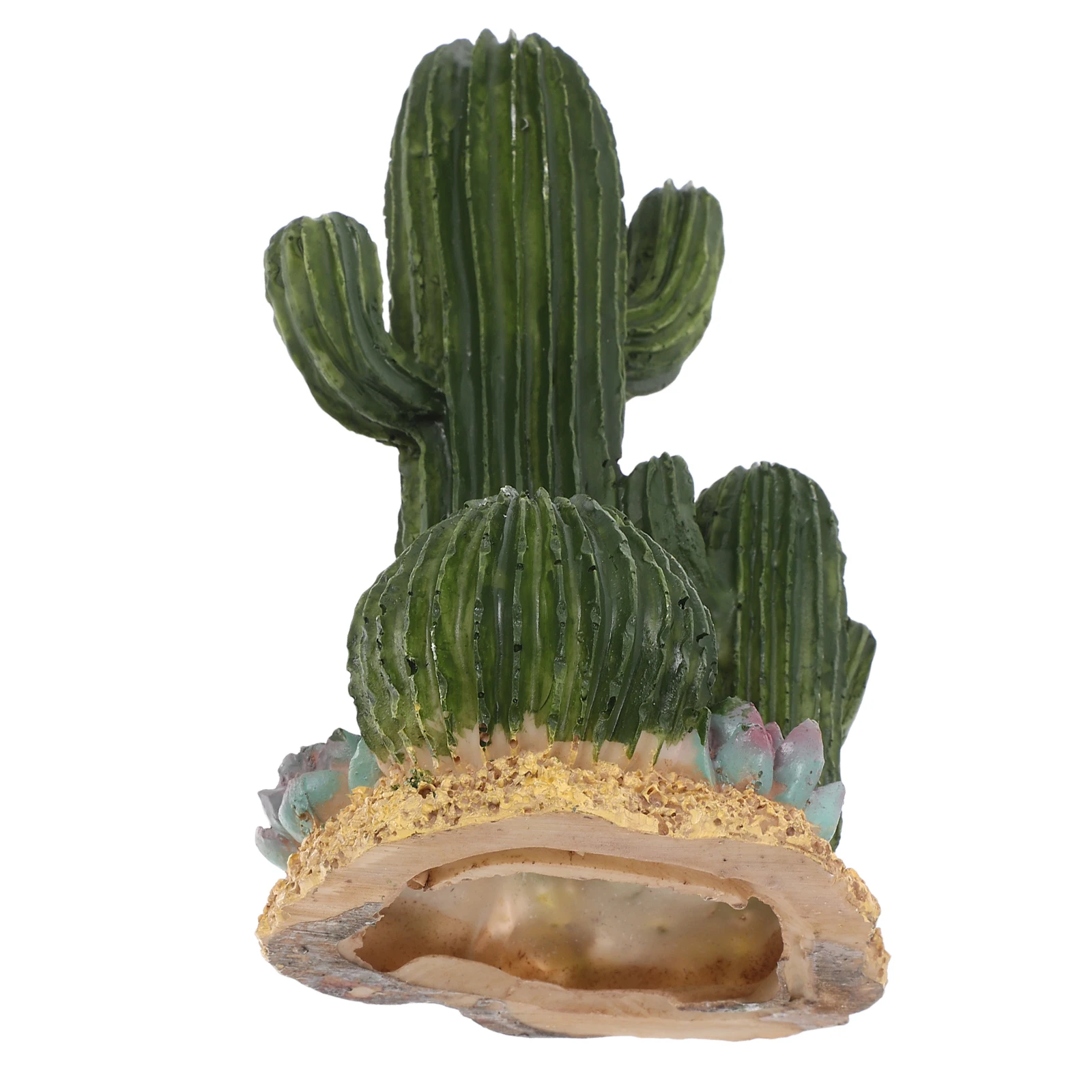 

Artificial Cactus Landscaping Terrarium Decor Realistic Desert Figurines Green Container Aquarium Reptile Hideouts Faux Plants