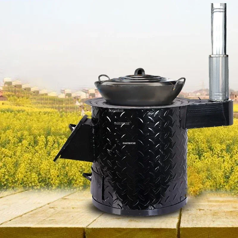 Modern Household Chimeneas Outdoor Camping Stove Bonfire Fireplace Indoor Smokeless Wood Stove Mobile Brazier Large Pot Table