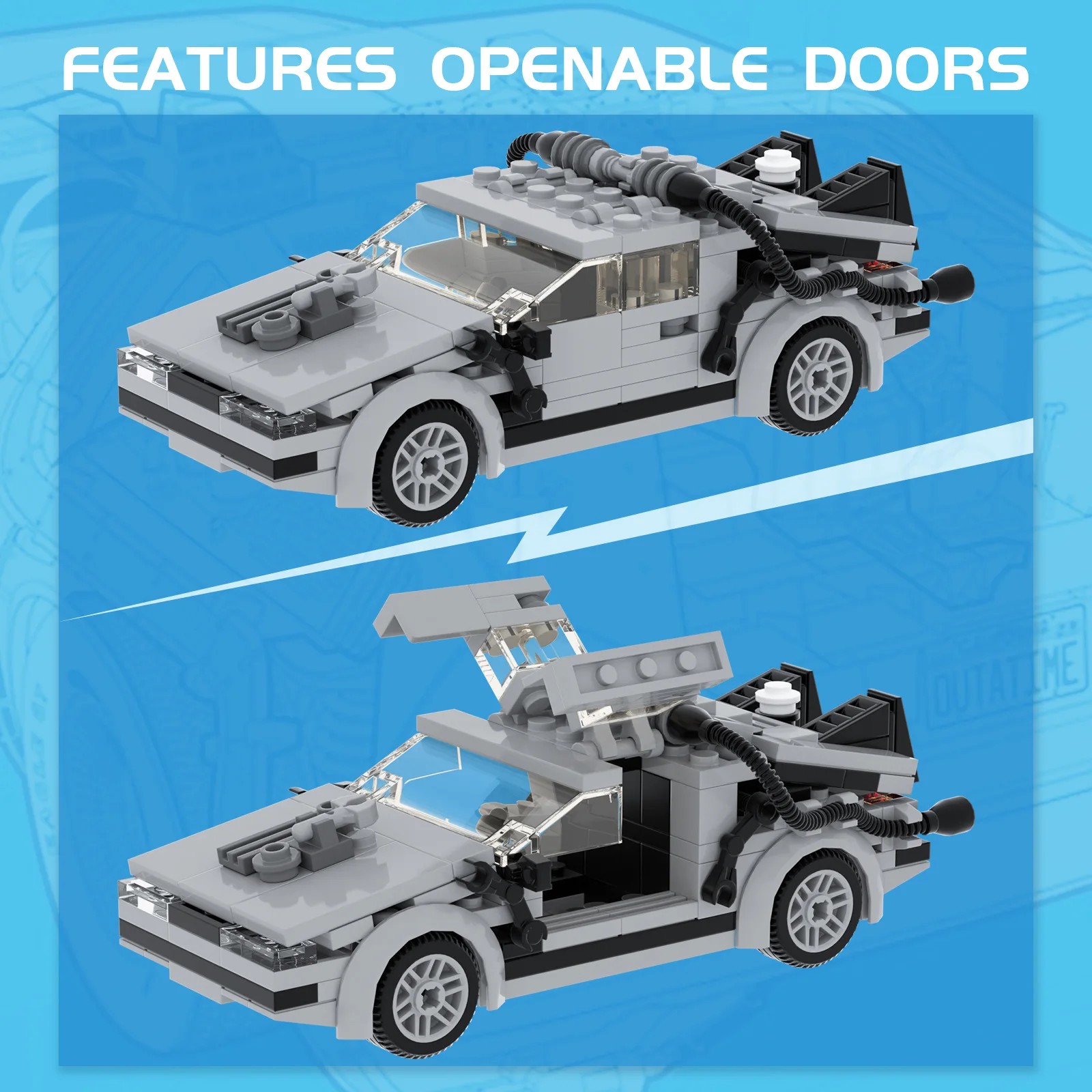 Bricklink 21103 Movie Back To The Future Deloreans DMC-12 Time Machine Speed Champions Car Sets 10300 Building Blocks Toys Gift