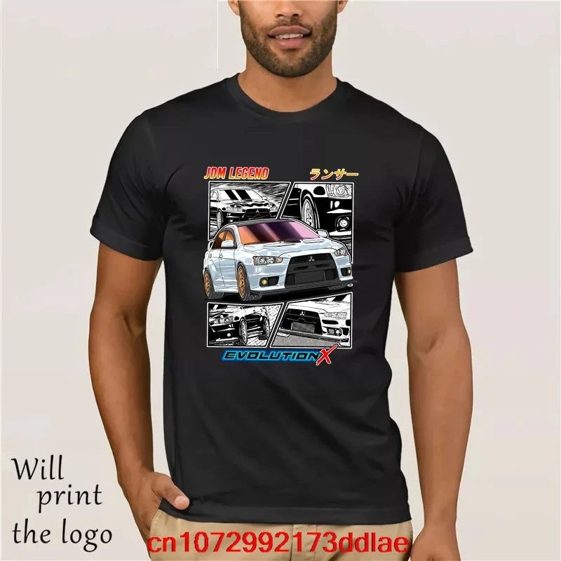 T-shirt à manches courtes pour hommes, à la mode, Lancer Evolution X (2007), voiture JDM