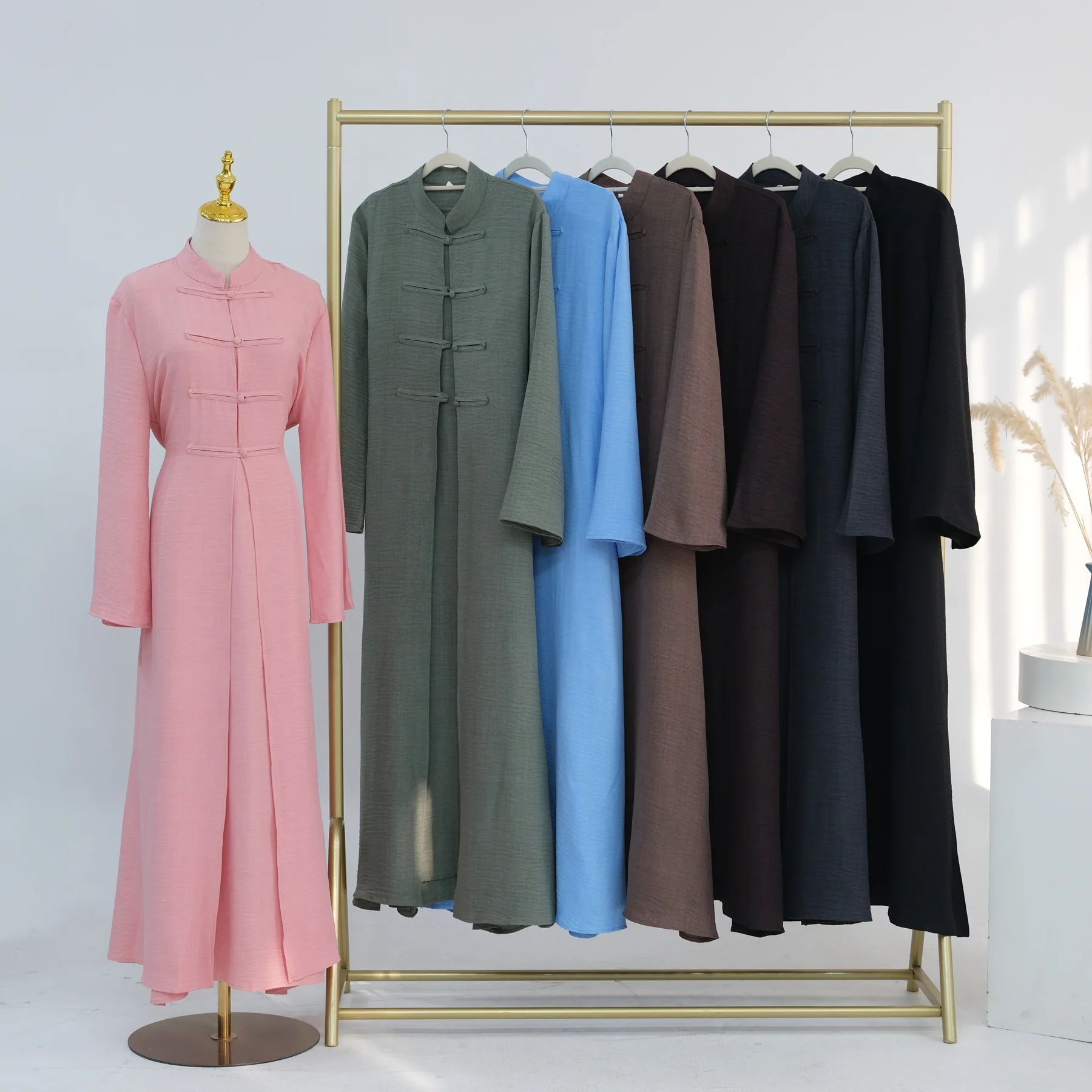 Ramadan Muslim Women Kimono Abaya 2 Piece Dress Set Dubai Kaftan Eid Mubarak Djellaba Caftan Marocain Femme Robe Islam Clothing