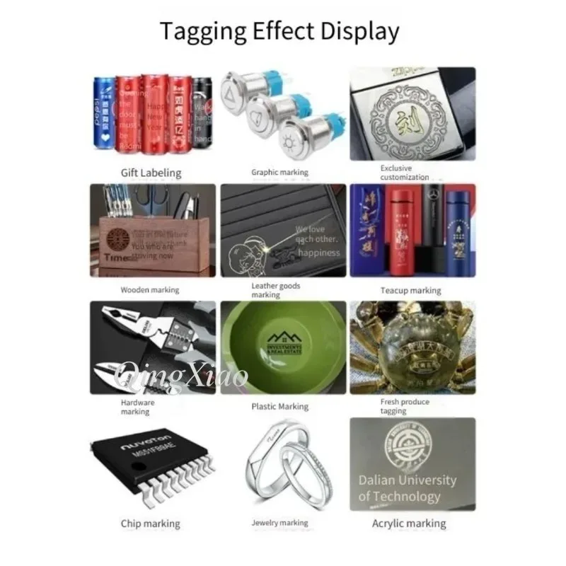 Desktop Automatic Fiber Laser Marking Machine High Precision Engraving Gear For Stainless Steel Metal Stone Beverage