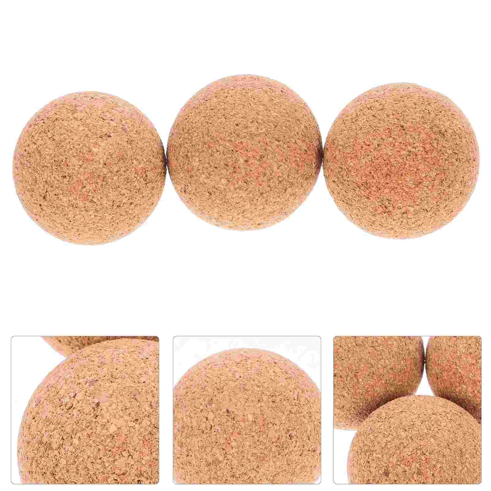 3 Pcs Table Soccer Cork Balls Foosball Game Replacement Small Household Mini Wooden Regulation Size Wear-resistant Football
