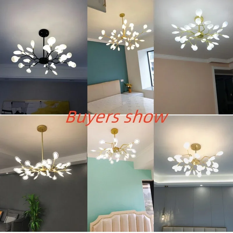 Imagem -06 - Firefly Branch Shape Teto Chandelier Iluminação Led Interior Pendurado Lâmpada Fit para Casa Bebê Criança Sala de Estar Decoração do Quarto g4