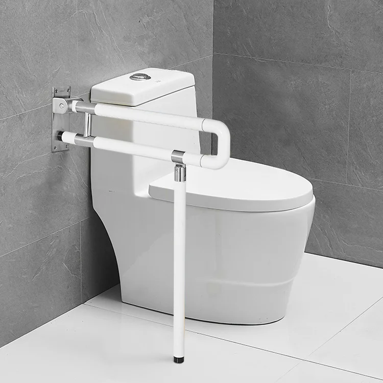 

Kidoir Bathroom ABS Stainless Steel Foldable Handicap Safety Armrest Handles Grab Bar Shower U Shaped Disabled Toilet Handrail