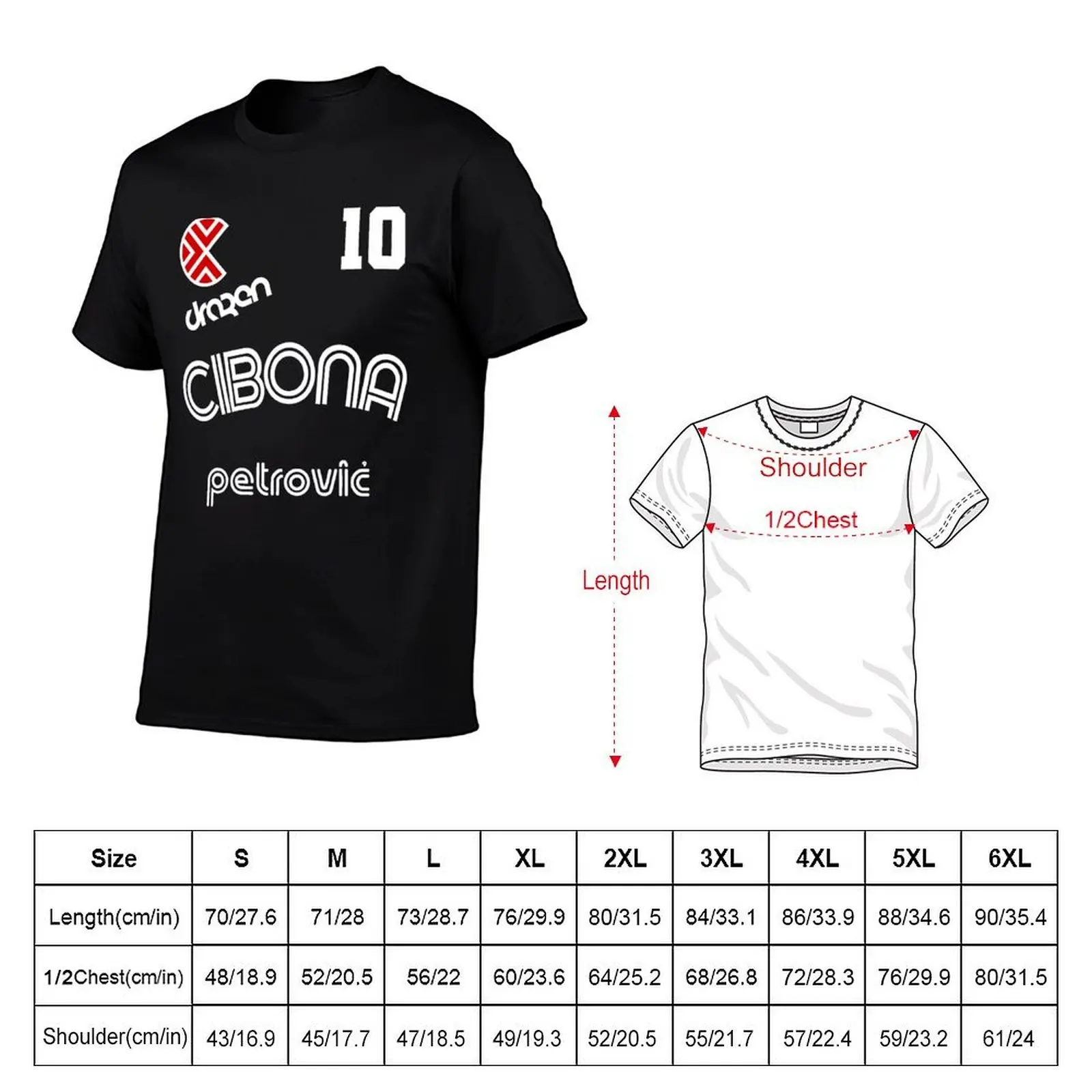 Drazen Petrovic Retro Croatia Basketball Jersey T-Shirt g man t shirts for men t shirt man designer T-shirt