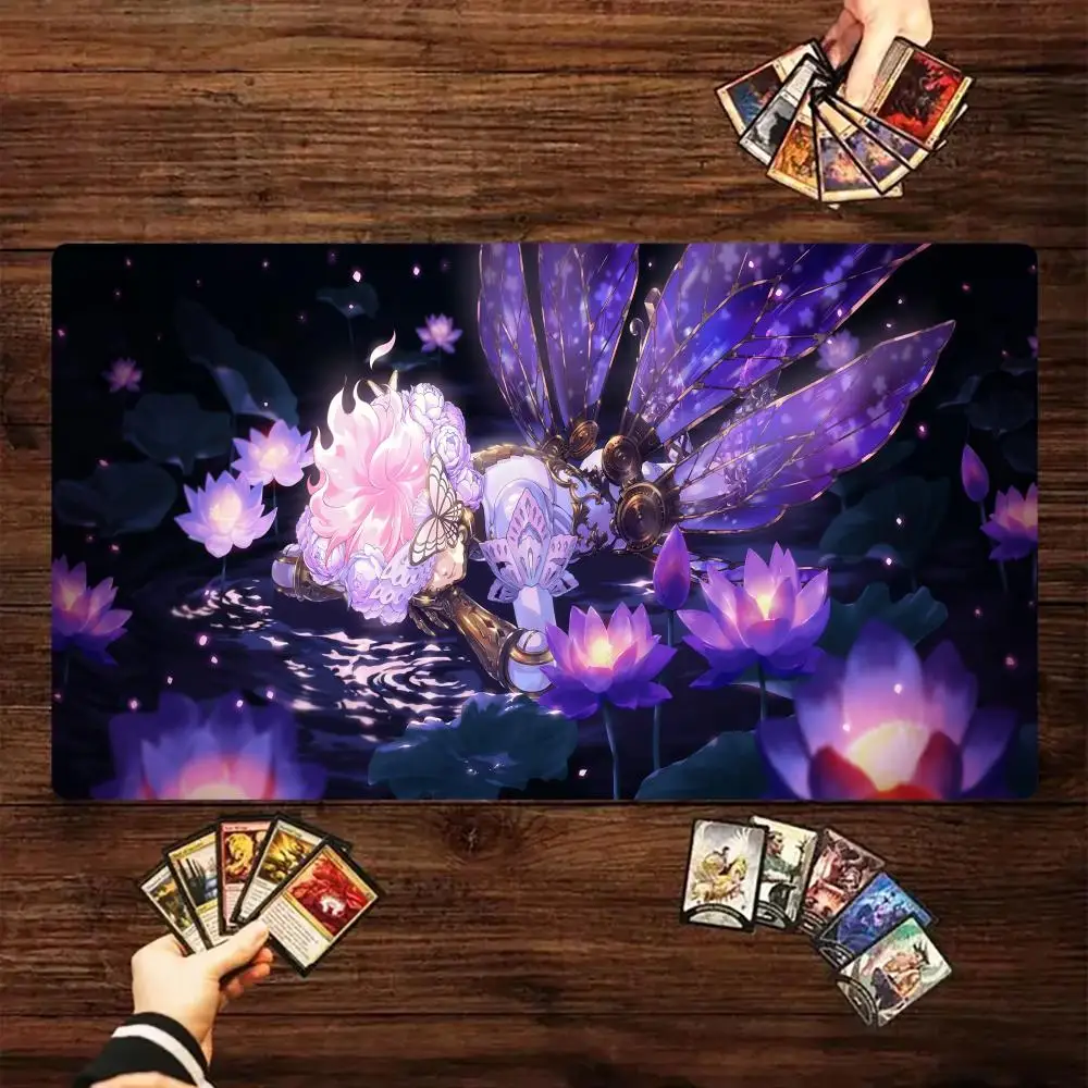 

Purple Lotus Fairy Mouse Pad Card Game Mat Large Computer Offices Mousepad XXL Anti-slip for MTG DTCG CCG RPG Trading Desk Mats