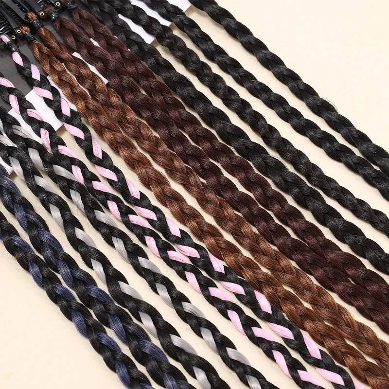 Extensión de cabello trenzado sintética de 20 pulgadas, set de 4 piezas, estilo Y2K, perfecta para festivales y cosplay de Halloween 3