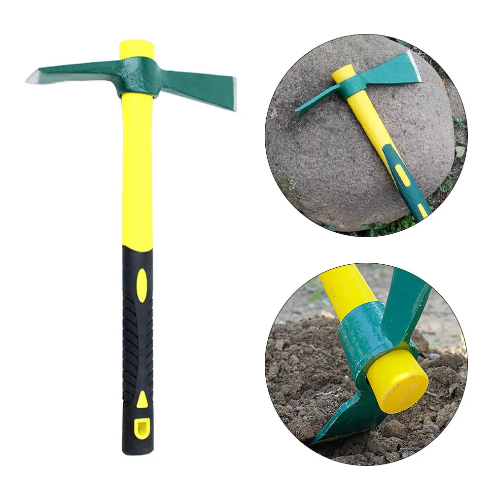 Multifunction Pickaxe Outdoor Camping Mountain Fiberglass Handle High Carbon Steel 15 Inch Small Size Garden Pick Hand Tools