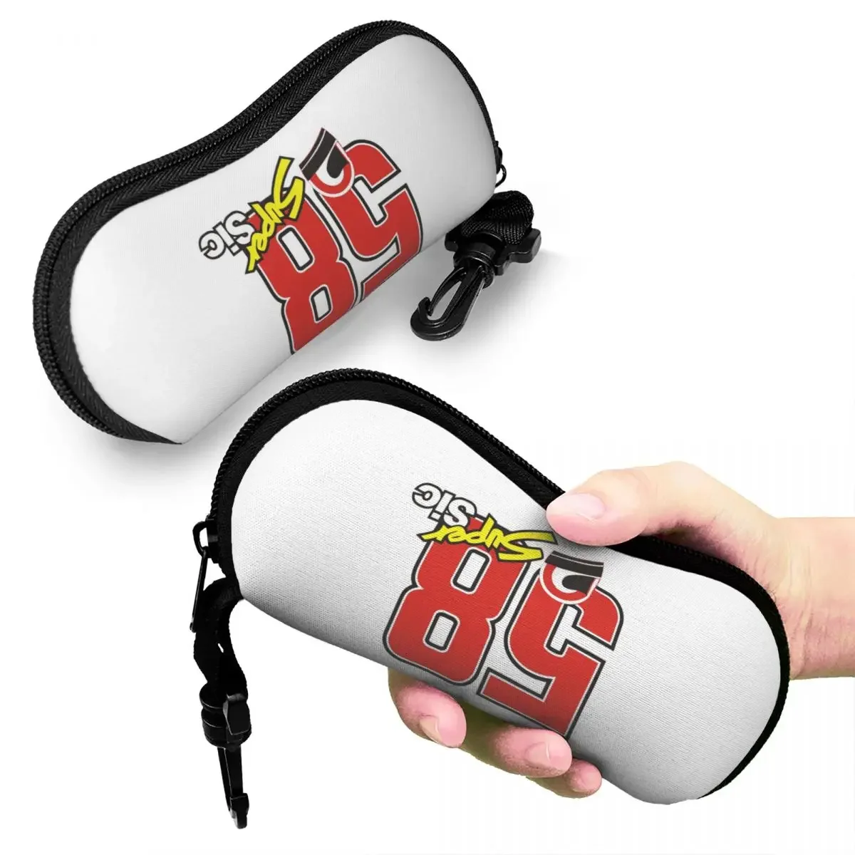 

Marco Simoncelli 58 Super Sic Shell Glasses Case Protective Sunglasses Box Women Men Soft Eyeglasses Bag Pouch