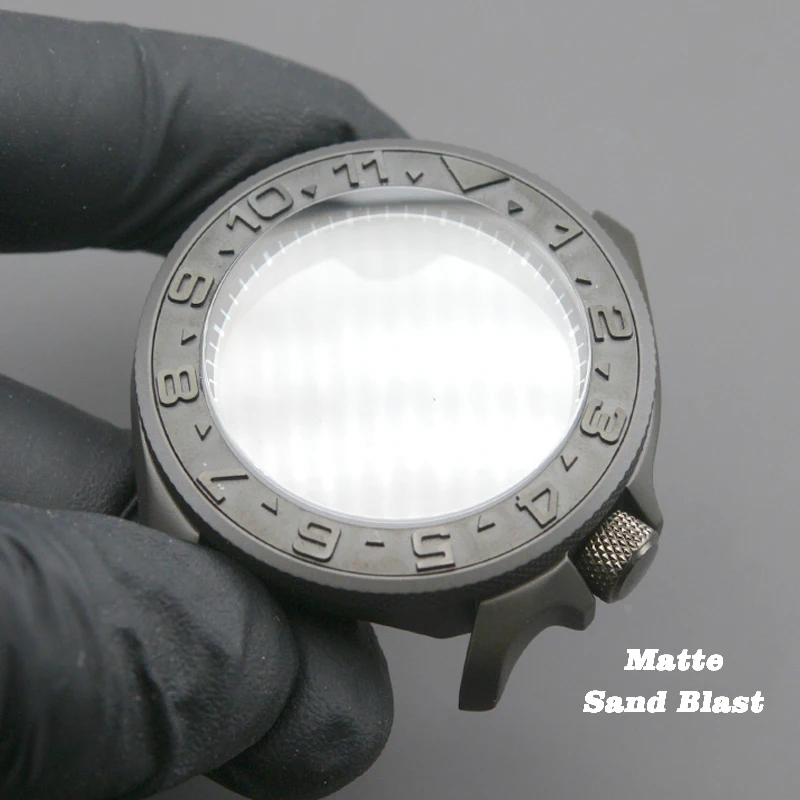 Mod Gun Colour Sand Blast Matte SKX009 SKX007 Men's Watch Case Fit NH34 NH35 NH36 Movement Stainless Steel Sapphire Glass