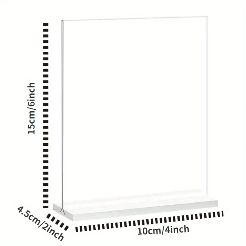 4Pcs Clear Table Acrylic Sign Holder Stand Plastic Picture Paper Card Flyer for Restaurant Menu Desktop Organizer
