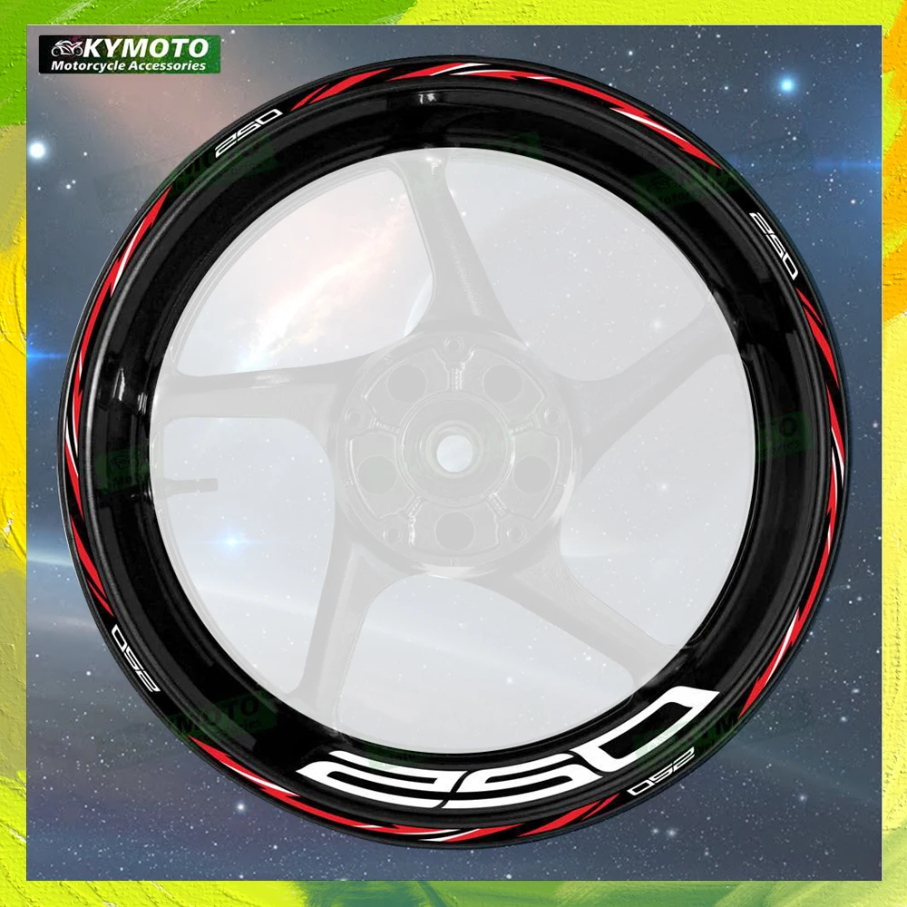 

Для Z250 Z 250 светоотражающие аксессуары для мотоциклов, наклейки, 17-дюймовые наклейки на передний и задний обод, украшение обтекателя для бездорожья