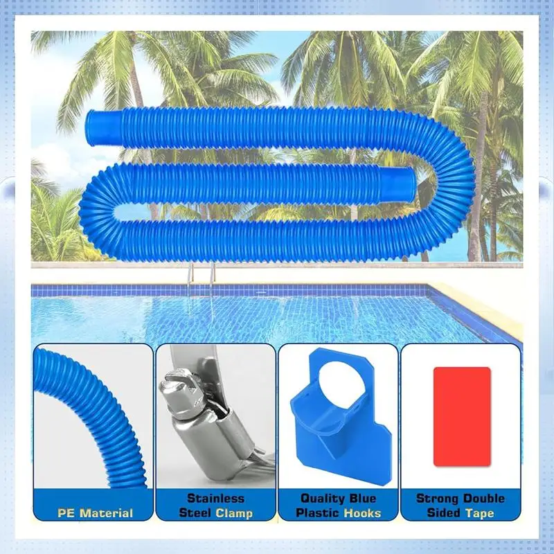 

ABHQ-4 Pack Pool Pump Replacement Hose And Pool Pipe Holders Pool Accessory For Filter Pumps 330 GPH 530 GPH 1000 GPH