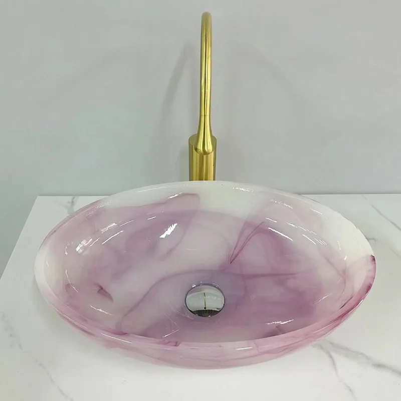 Art stage basin bathroom cabinet wash basin toilet colored glass face wash basin sink