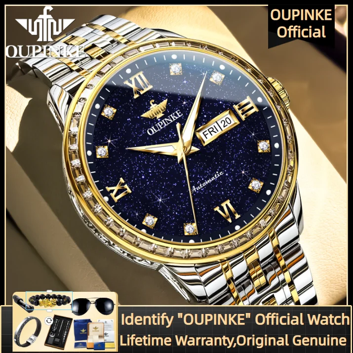 OUPINKE 3258 Luxury Watch Men Auto Date Automatic Mechanical Men's Watches High end Waterproof Men's Wristwatch