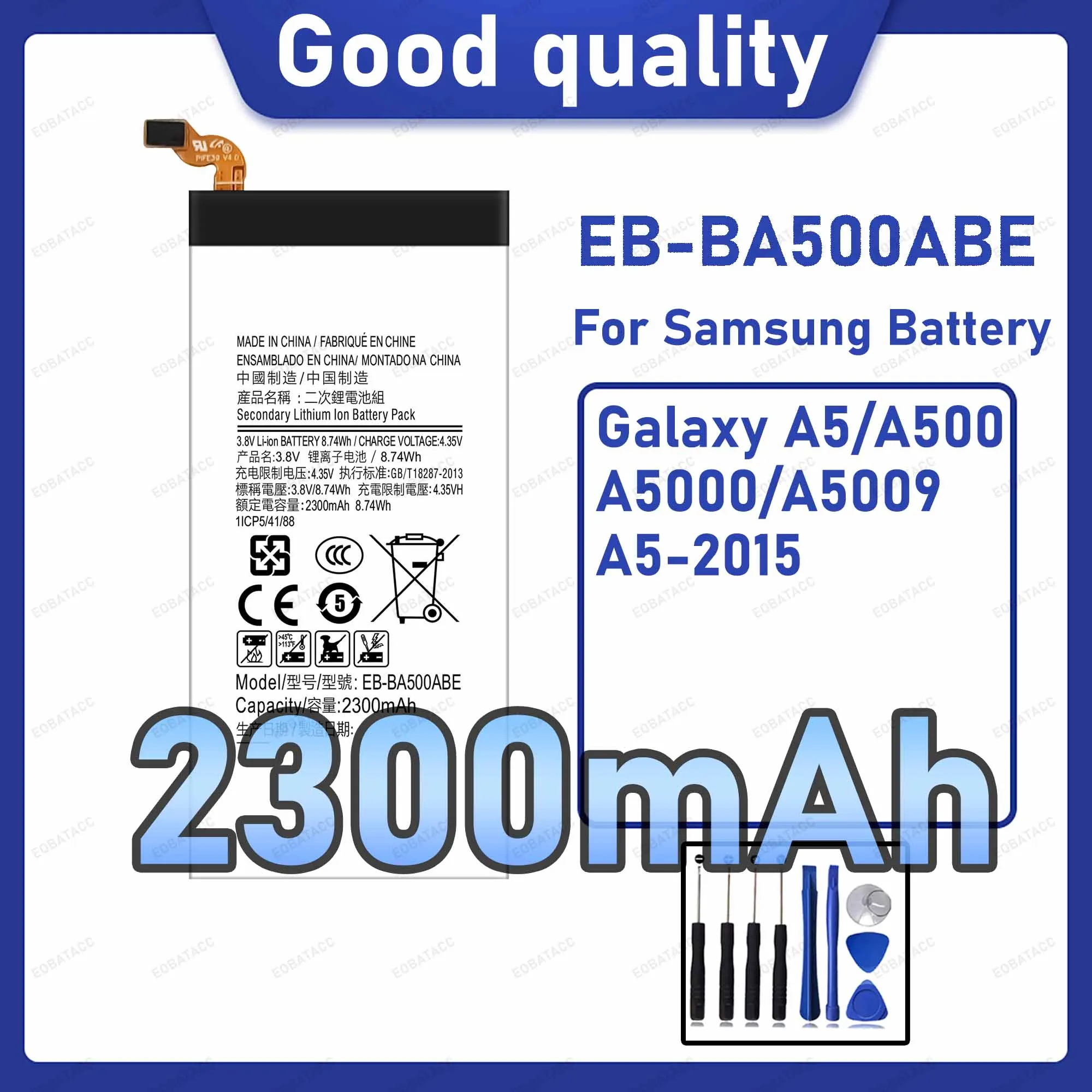 

2300mAh EB-BA500ABE Replacement Battery for Samsung Galaxy A5/A500 with Repair Tools Kit