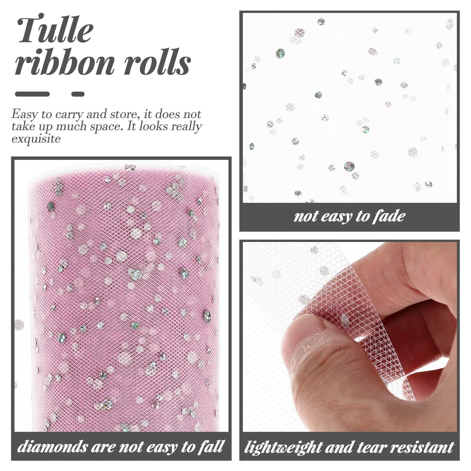 

Wrapping Sequin Mesh Roll Decoration Sparkling Glitter Tulle Net Pink Sparkly Fabric Ribbon
