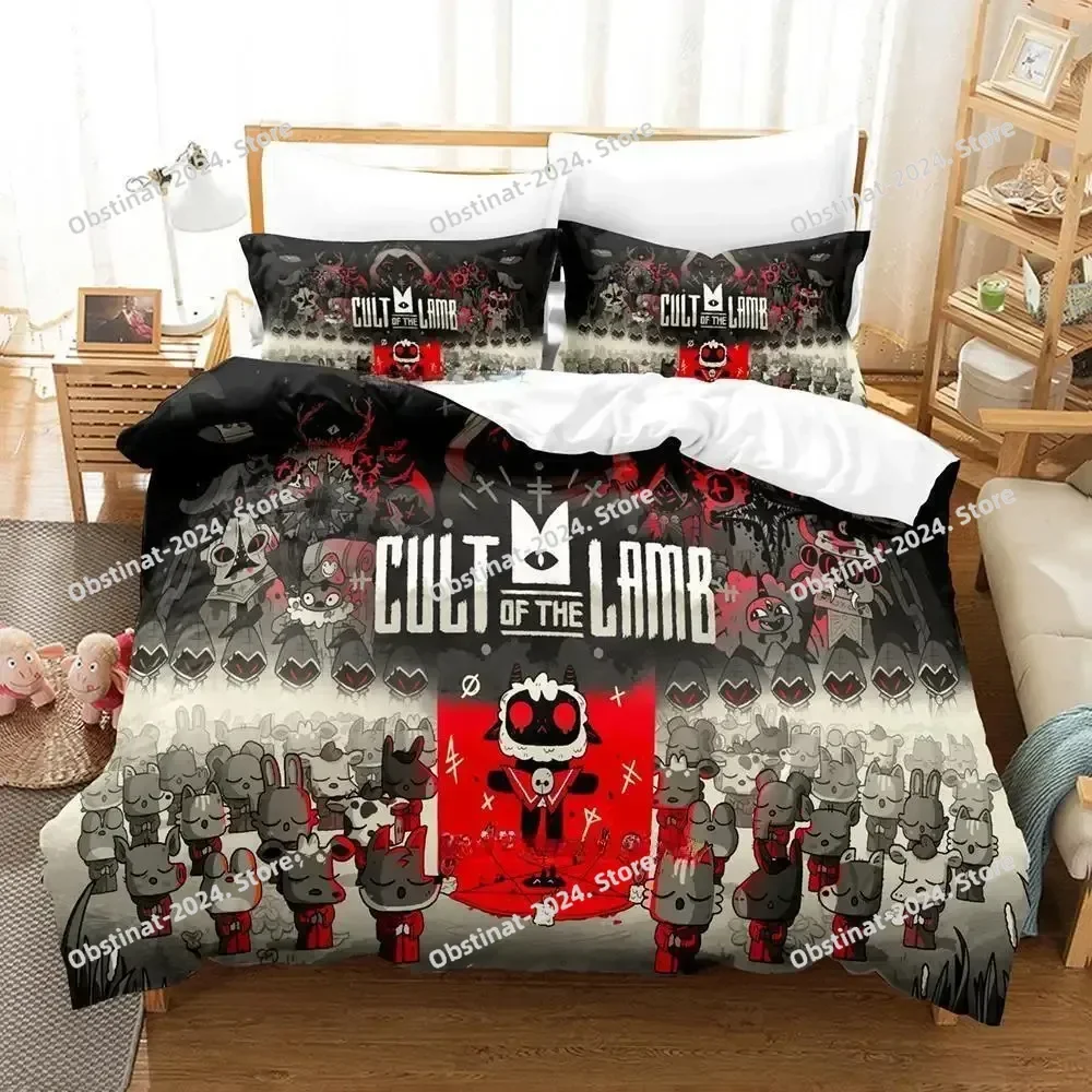 

New 3d Print Anime Game Cult Of The Lamb Bedding Set Single Twin Full Queen King Size Bed Set Adult Kid Bedroom Duvet cover Set