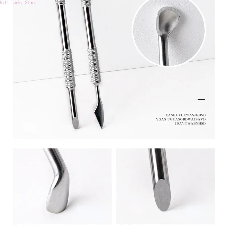 Hook Type Cuticle Pusher Nail Polish Remover Gel Nail Polish Peeler Scraper Stainless Steel Clean Manicure Tool for Nail Art