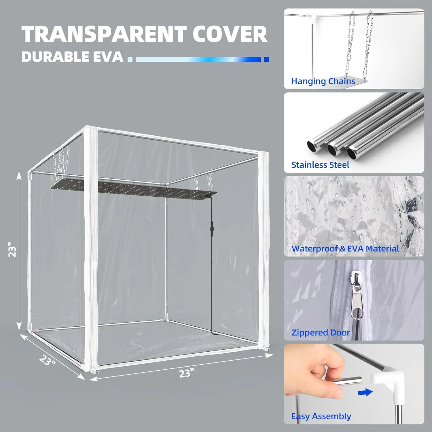 Barrina Innengewächshaus mit Wachstumslicht, mit 40 W Samenstart-LED-Innenpflanzenlicht, tragbares Mini-Gewächshaus mit Timer