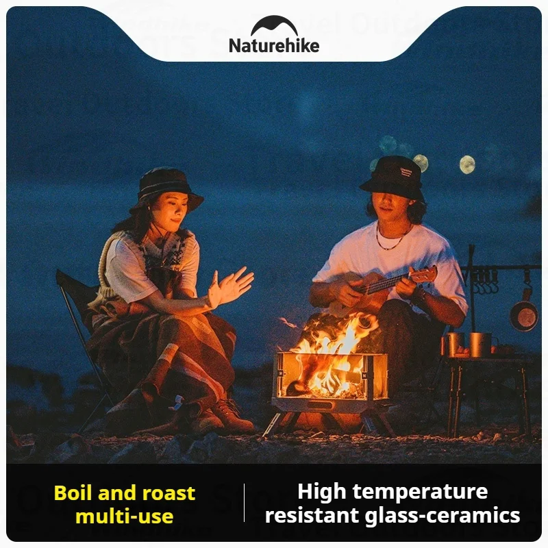 

Naturehike Camping Burning Platform Camping Heating Fire Rack 430 Stainless Steel Outdoor Bonfire Warm Oneself Glass Furnace