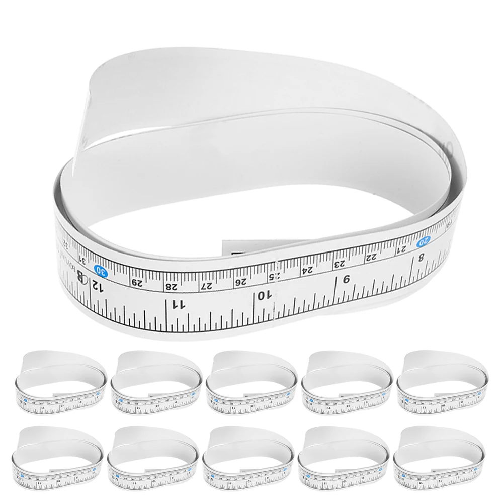 

12PCS Fish Tape Measure Adhesive Ruler Waterproof Dual Scale Boat Fishing Rod Net Sticker Paper Ruler Marine Tool