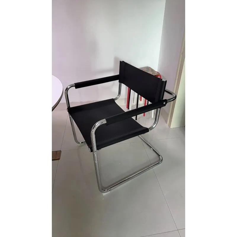 Vintage Modern Nordic Stainless Steel Dining Chair Ergonomic Office Armchair Retro Home Furniture Popular Designer Chair image 6
