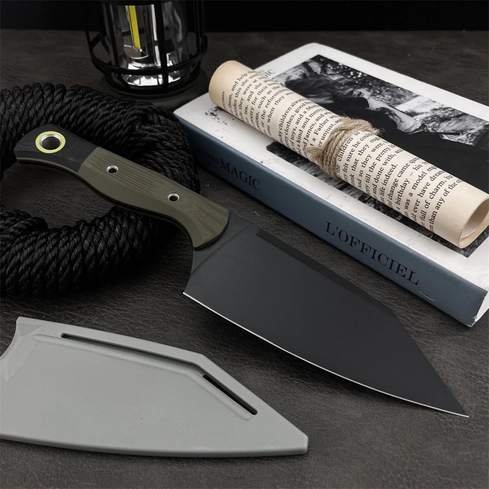 New High-quality hiking  Fixed Knife D2 steel blade, black G