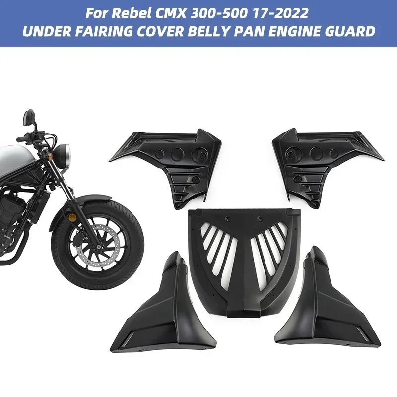 Matte Black Motorcycle Engine Guard Cover Lower Spoiler Belly Pan Fairing Mounting Bracket For Honda Rebel CMX 300 CMX 500 17-up