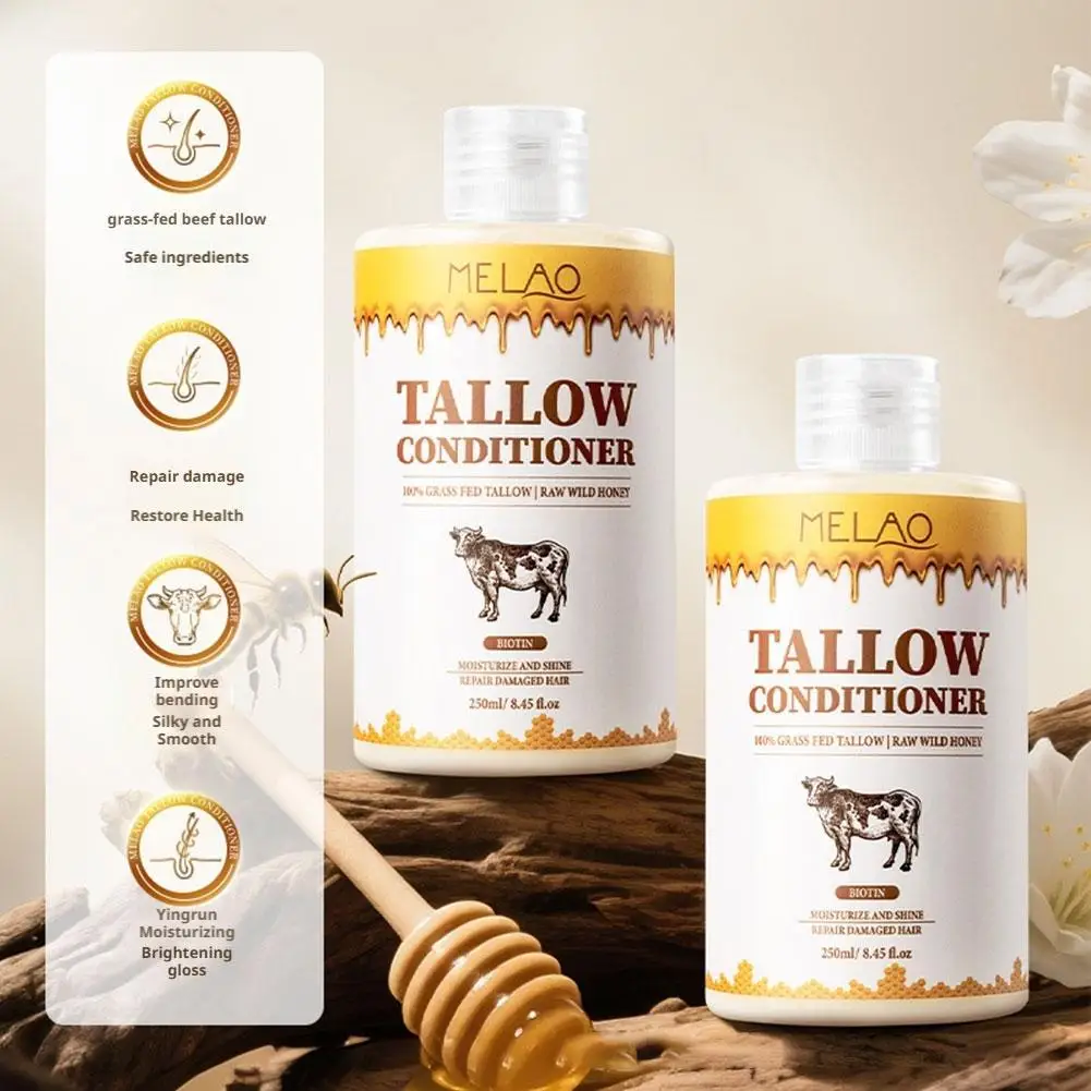 

Шампунь и кондиционер Beef Tallow Набор для ухода за волосами Natural Tallow Контрольное масло Гладкие вьющиеся волосы Укрепляют волосы для всех типов волос