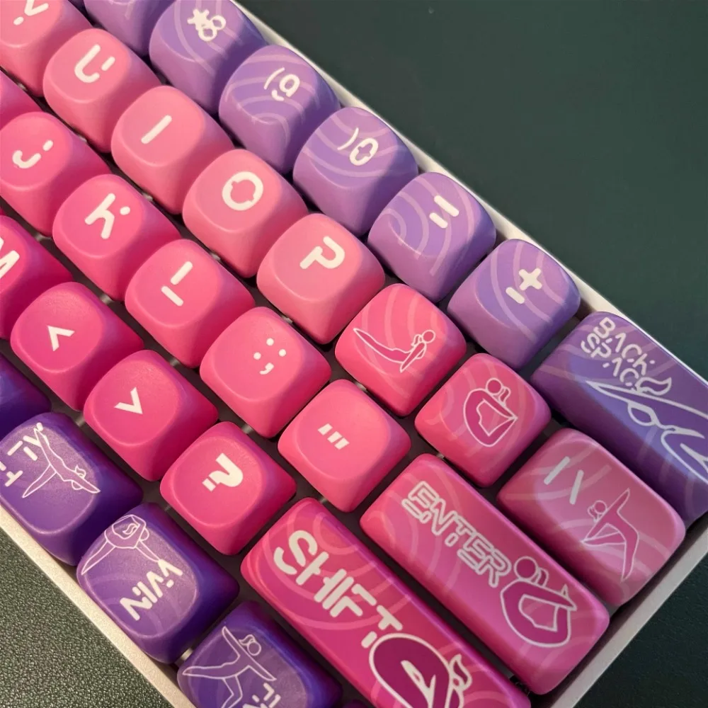 

Yoga Colored Keycaps Thermal Sublimation Technology OQO Height Keycap Set for MX Switch Mechanical Keyboards