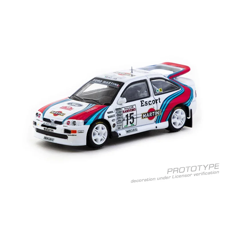 Prévente TW 1:64 Ford Escort RS Cosworth WRC Rallye Sanremo 1994 Malcolm Collection jouets moulé sous pression modèle de voiture Tarmac fonctionne