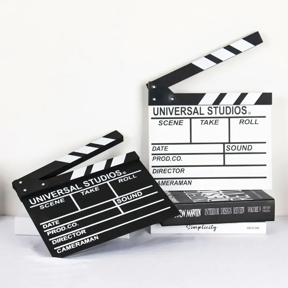 

Director Video Scene Clapperboard Wooden TV Movie Cinema Clapboard Photography Prop for Vlog Recording Hanging Decoration