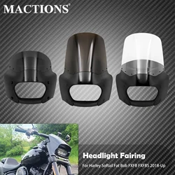 Motorcycle Fairing For Harley Softail Fat Bob FXFB FXFBS 2018-2023 2024 Headlamp Front Cowl Headlight Fairing Cover ABS Black