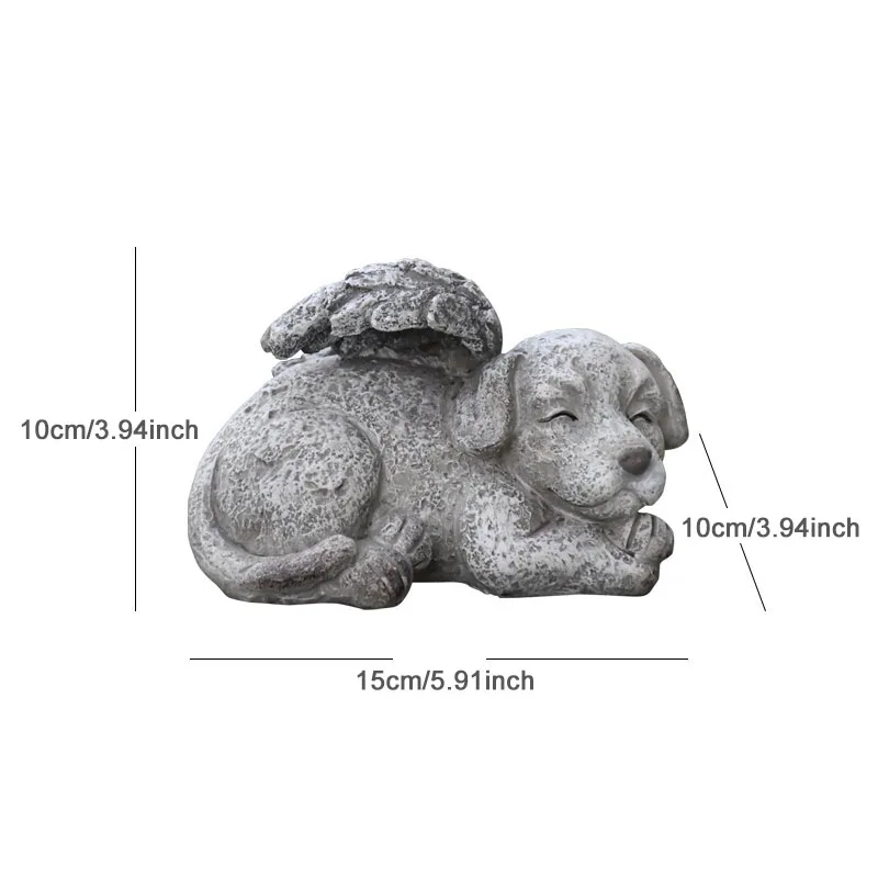 الشمال الرجعية الملاك الكلب التماثيل الحلي في الهواء الطلق فناء الراتنج نماذج للحيوانات الحرف المنمنمات حديقة اكسسوارات الديكور #6